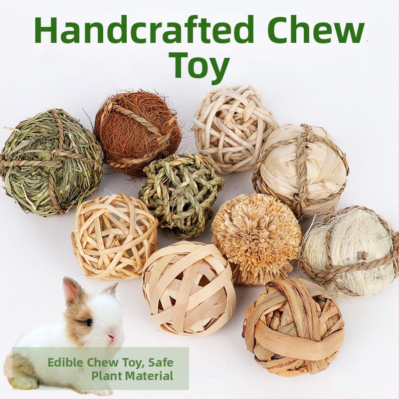 Žaislas mažiems naminiams gyvūnėliams: vandens žolės kamuoliukas — Bin Li, kramymui atsparus dantų žaislas