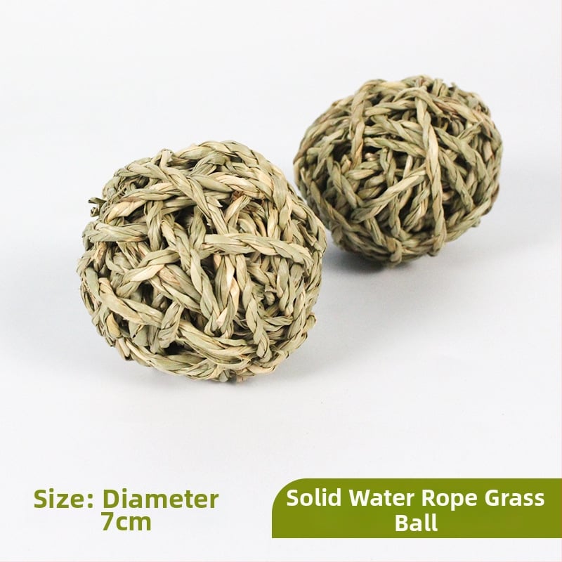 Žaislas mažiems naminiams gyvūnėliams: vandens žolės kamuoliukas — Bin Li, kramymui atsparus dantų žaislas