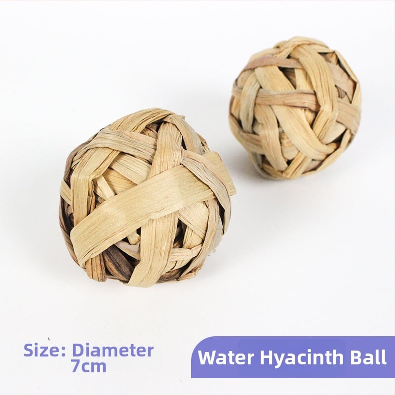 Žaislas mažiems naminiams gyvūnėliams: vandens žolės kamuoliukas — Bin Li, kramymui atsparus dantų žaislas