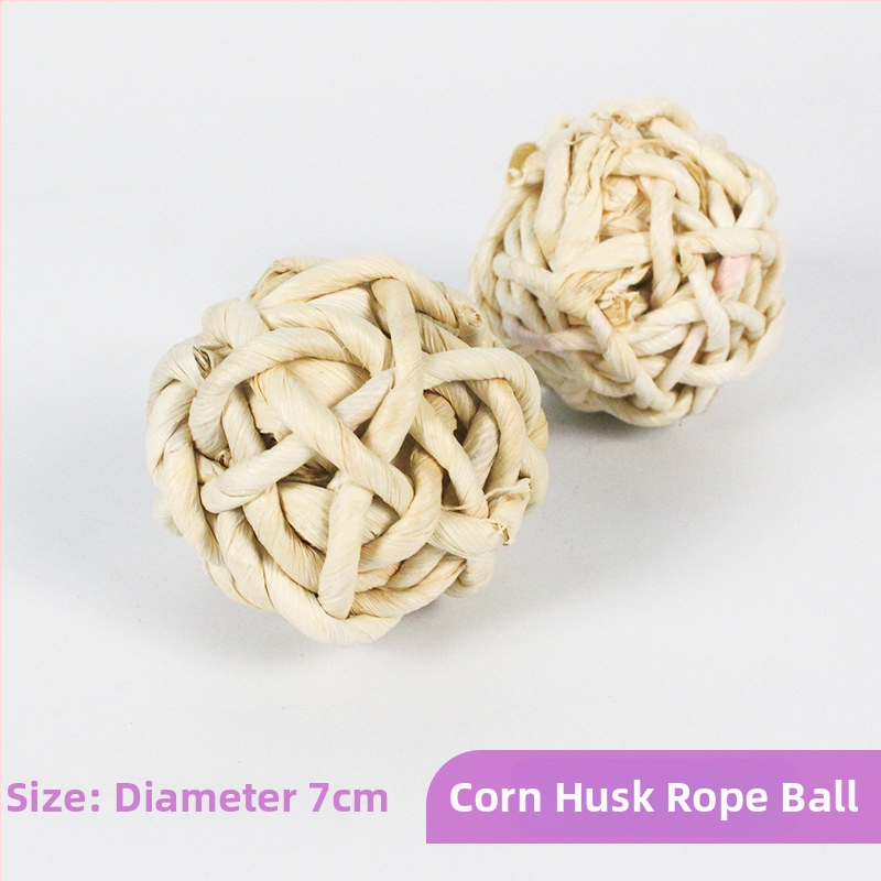 Žaislas mažiems naminiams gyvūnėliams: vandens žolės kamuoliukas — Bin Li, kramymui atsparus dantų žaislas