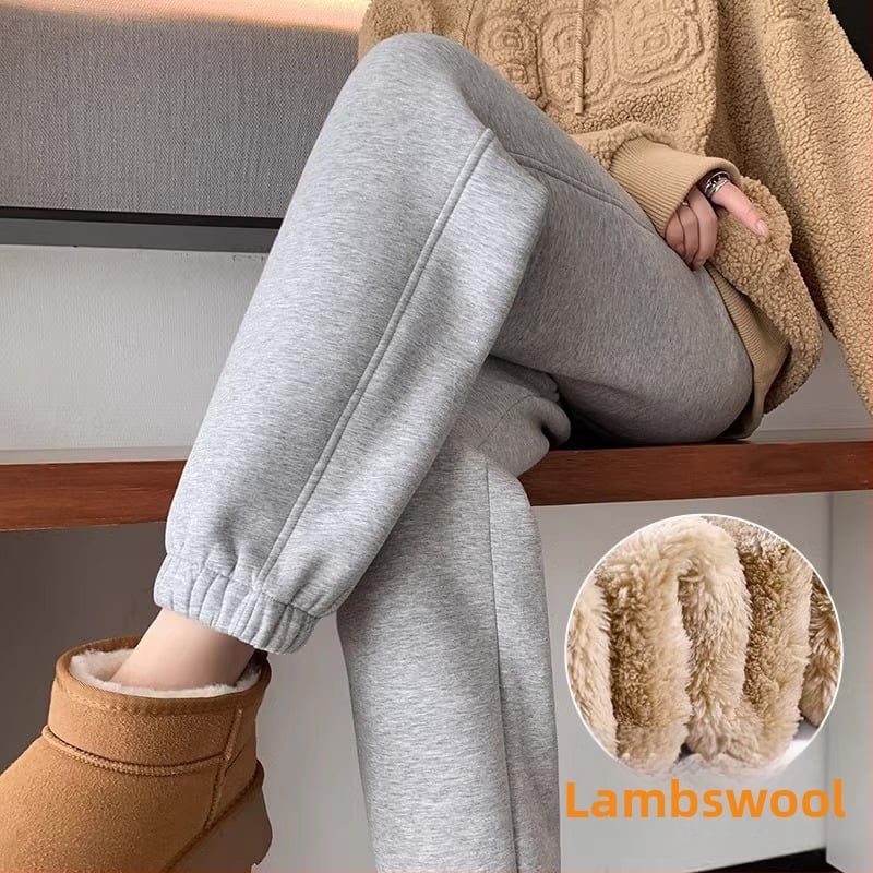 Moteriški flisiniai sportiniai kelnes žiemai, aukštas liemuo, storas audinys, medvilnės 70–80% ir poliesterio <30% mišinio