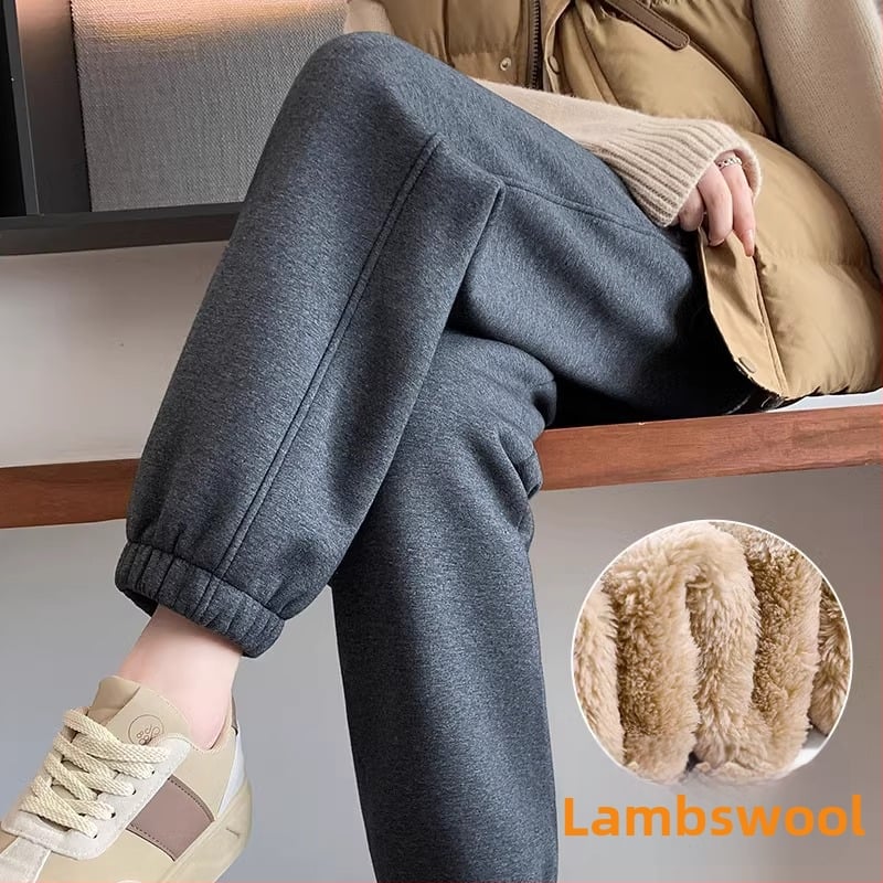 Moteriški flisiniai sportiniai kelnes žiemai, aukštas liemuo, storas audinys, medvilnės 70–80% ir poliesterio <30% mišinio