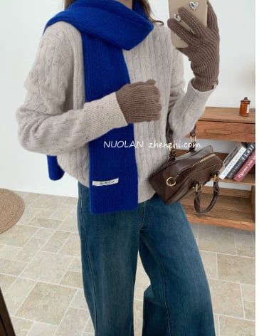 Megztas vilnos mišinio šalys moterims, švelnus ir šiltas, universali rudens-žiemos aksesuaras (Medžiaga: Spandex; Pagrindinės medžiagos dalis: mažiau nei 30%; Sezonas: 2025 ruduo; Žymė: su etikete)