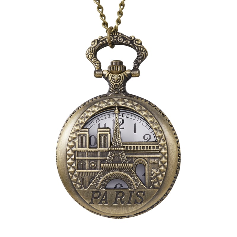 Retro velosipēdu kvarts kabatas pulkstenis ar kulonu, korpuss sakausējuma, 20 m ūdensizturība, parasts stikls