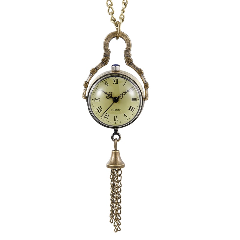 Retro velosipēdu kvarts kabatas pulkstenis ar kulonu, korpuss sakausējuma, 20 m ūdensizturība, parasts stikls
