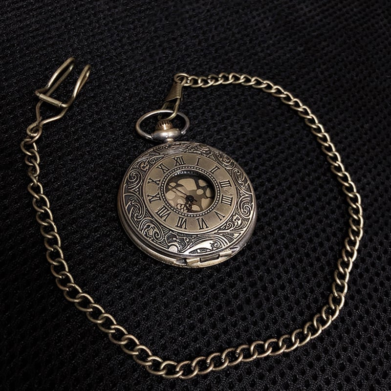 Kabatas pulkstenis ar atveramu vāciņu, retro stilā, kvarta mehānisms, sakausējuma korpuss, kulona dizains, skolēniem un bērniem