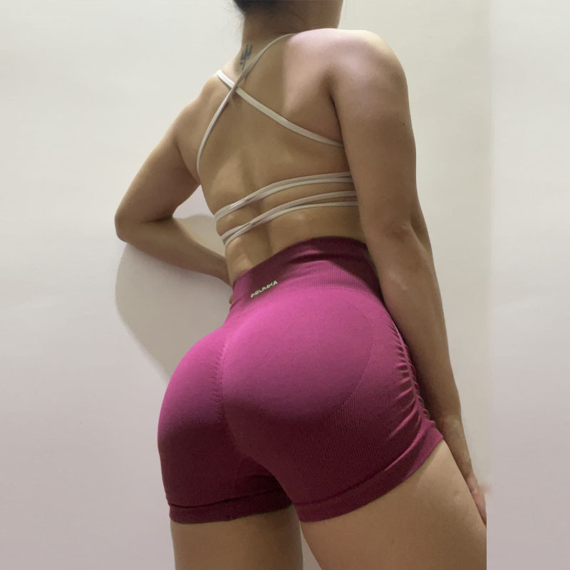 Sieviešu augsta jostas jogas šorti ar sēžas pacelšanas efektu, ātri žūst, neilona-spandeksa audums, ļoti elastīgs un elpojošs