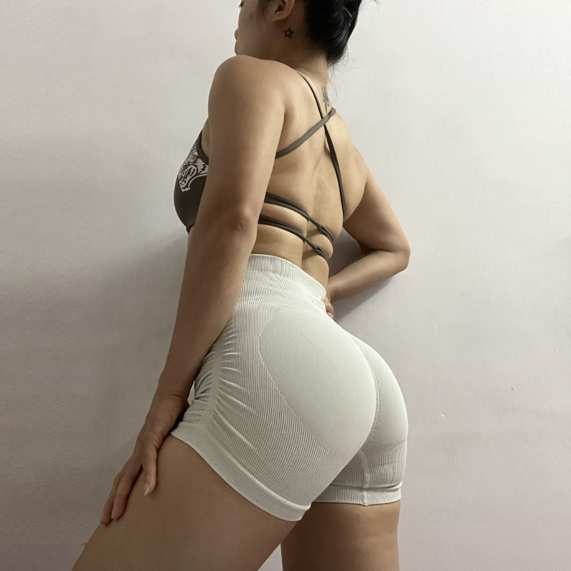 Sieviešu augsta jostas jogas šorti ar sēžas pacelšanas efektu, ātri žūst, neilona-spandeksa audums, ļoti elastīgs un elpojošs