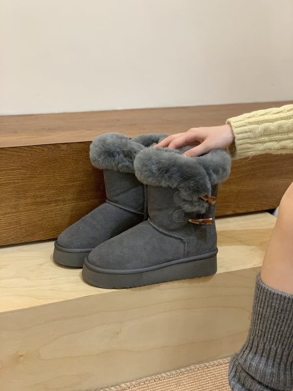 Moteriški odiniai sniego batai su storesne padu, vilnos-kašmyro vidinė danga, gilus įėjimas, žemas siluetas