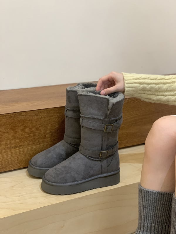 Moteriški odiniai sniego batai su storesne padu, vilnos-kašmyro vidinė danga, gilus įėjimas, žemas siluetas