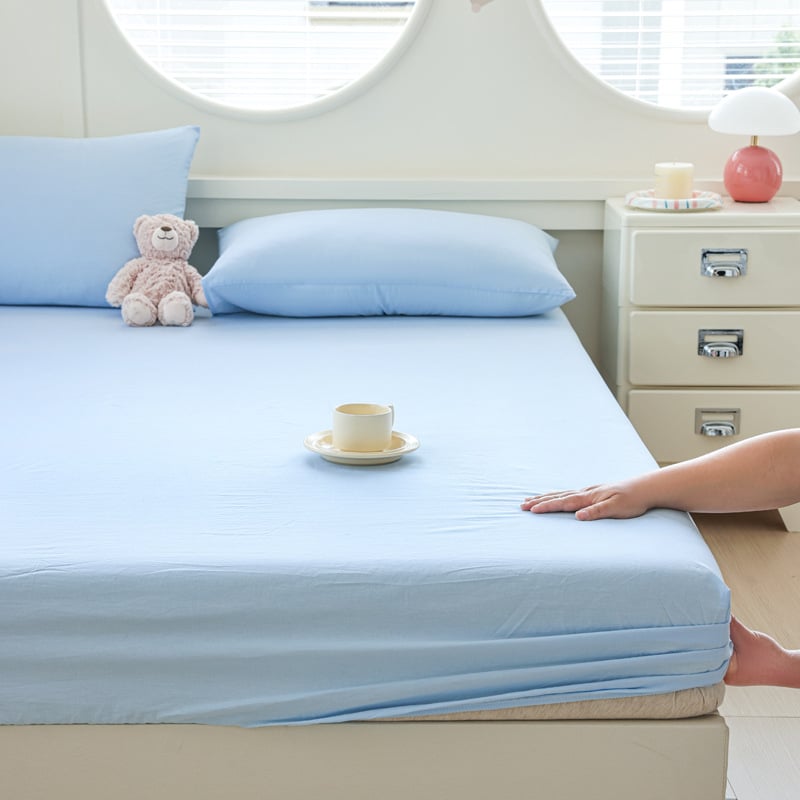 Prilagođeni trodijelni set od 100% pamuka: madrac s gumicom, navlaka za jastuk i zaštitna navlaka za madrac — A klasa za bebe i majke, pogodno za studentske domove i kućnu uporabu