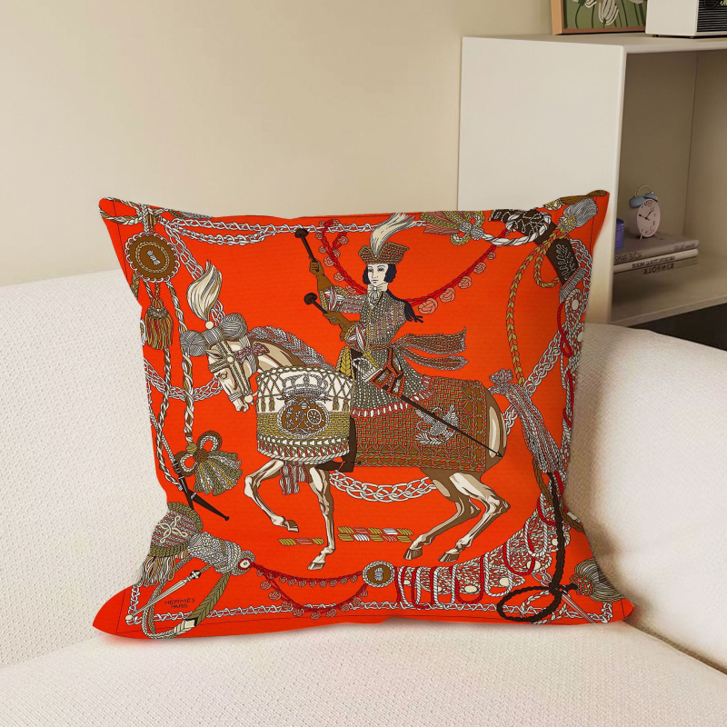 Nordijski narančasti jastuk za kauč s plišanim navlakom i unutrašnjom punom — moderan geometrijski dekorativni jastuk