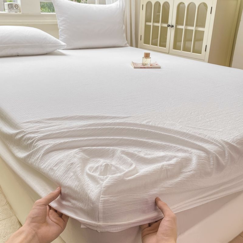 Set posteljine od dvostruko guste gaze – tri komada, od ice silk, twill tkanina, bojenje vlaknima, ekološki prihvatljivo bojanje, prugasti uzorak, hotelski stil