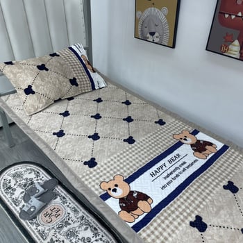 Prekrivka za krevet ice silk, prugasti i crtani uzorak, bojanje po vlaknima reaktivnim ispisom, jednostavan stil