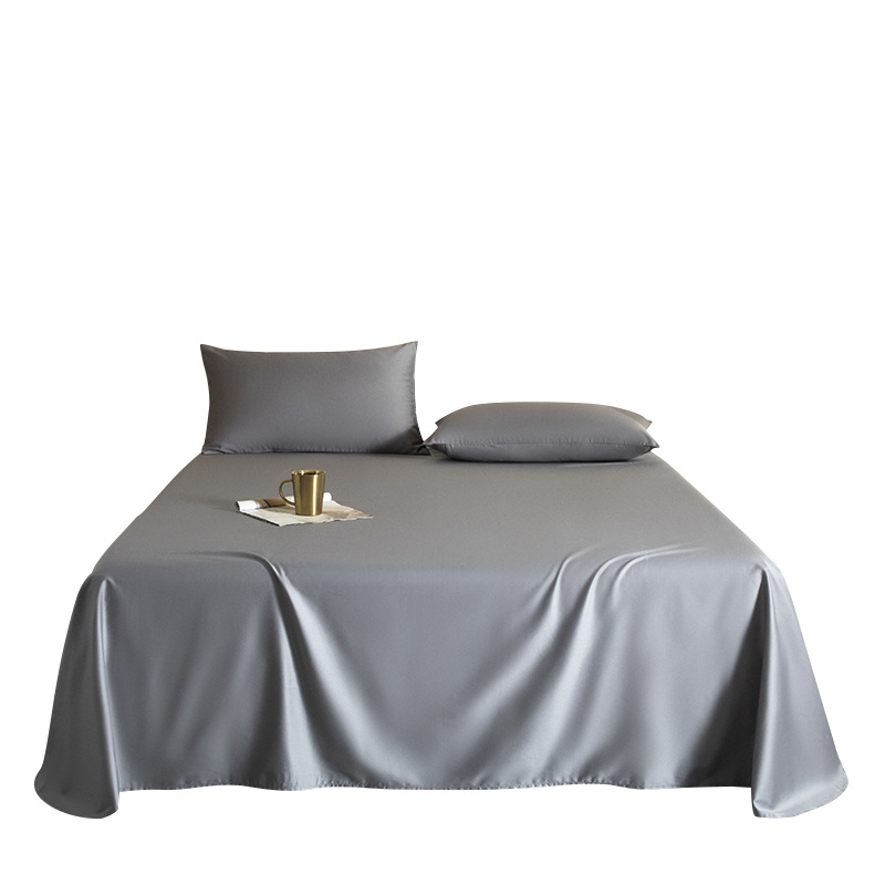 Satenski pamučni list za krevet 100S, Xinjiang duga vlakna pamuka, siguran za majke i bebe, lagani luksuz, minimalistički dizajn s zaobljenim kutovima, 180x200-220 cm