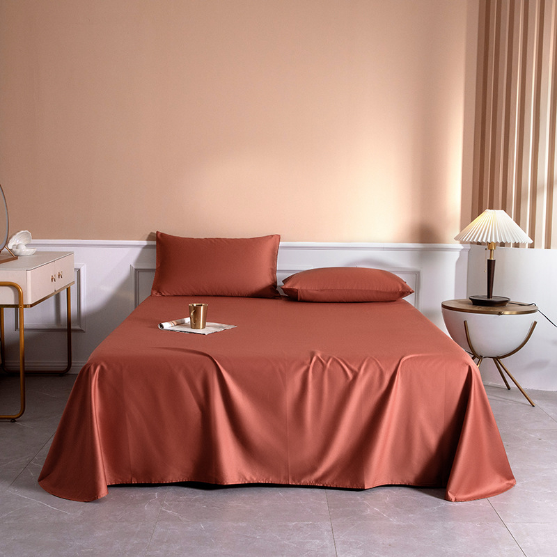 Satenski pamučni list za krevet 100S, Xinjiang duga vlakna pamuka, siguran za majke i bebe, lagani luksuz, minimalistički dizajn s zaobljenim kutovima, 180x200-220 cm