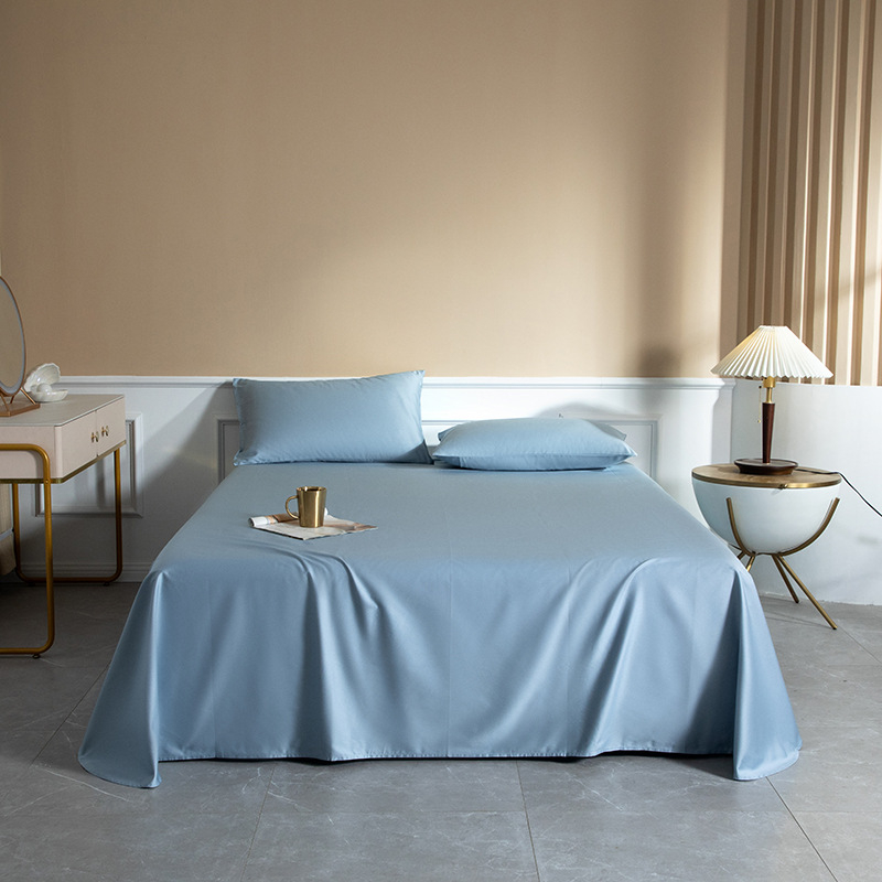 Satenski pamučni list za krevet 100S, Xinjiang duga vlakna pamuka, siguran za majke i bebe, lagani luksuz, minimalistički dizajn s zaobljenim kutovima, 180x200-220 cm