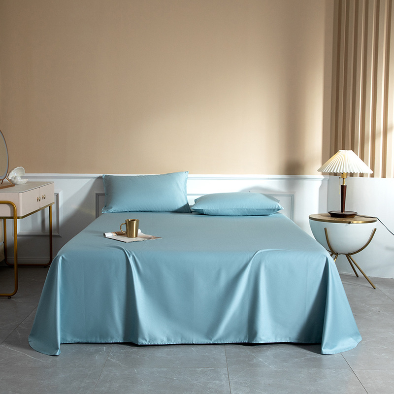 Satenski pamučni list za krevet 100S, Xinjiang duga vlakna pamuka, siguran za majke i bebe, lagani luksuz, minimalistički dizajn s zaobljenim kutovima, 180x200-220 cm