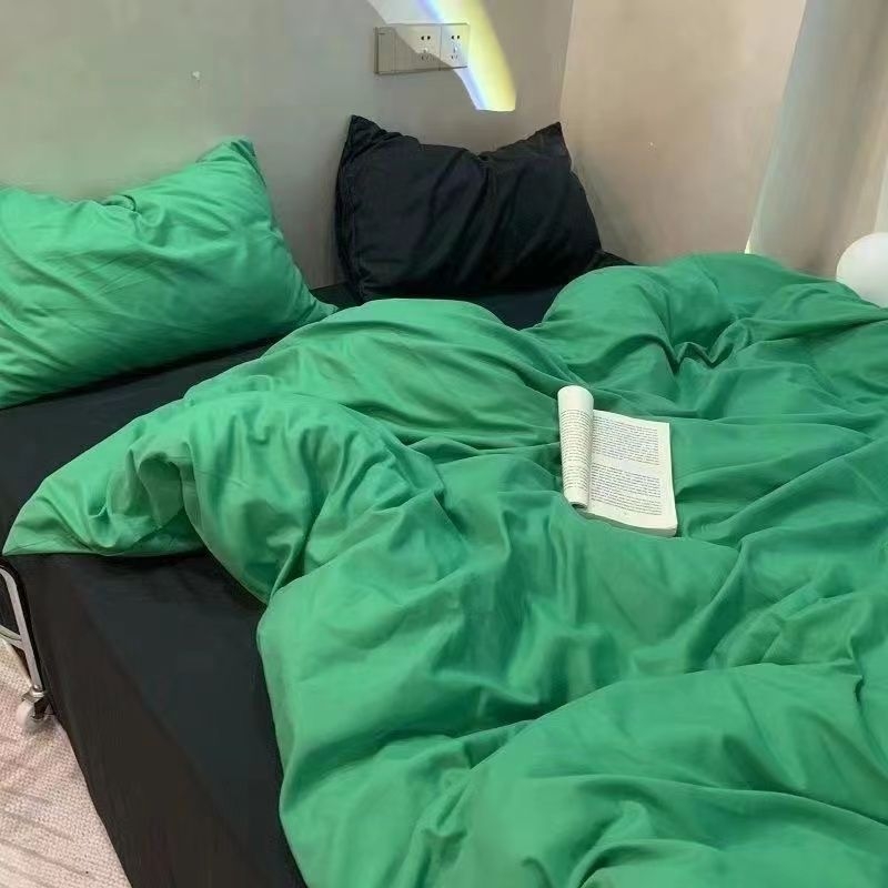 Zeleni set posteljine s čipkastim srcem, prinčevski stil, četverodjelni set za studentsku sobu