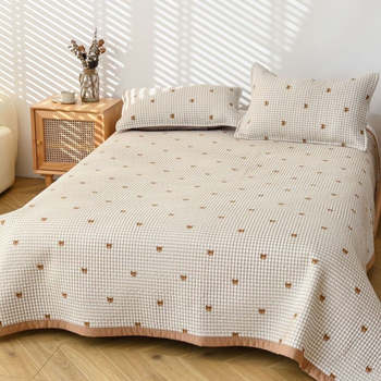 Trodjelni set pokrivača za krevet, dvostrani, za tatami madrac, prugasti, twill, poliester