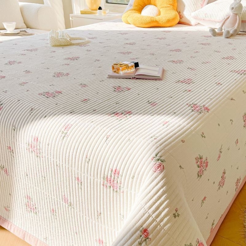 Trodjelni set pokrivača za krevet, dvostrani, za tatami madrac, prugasti, twill, poliester