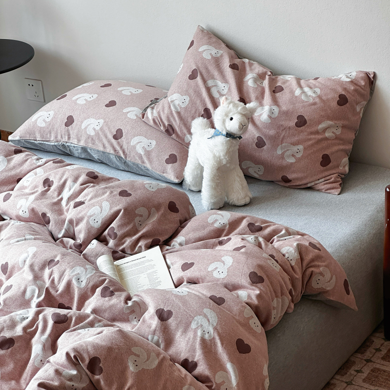 Solid Type — Četverodijelni set od pletenog pamuka jacquarda, ultra mekana jersey pamuk, Instagram stil, posteljina za majke i bebe, jesen-zima