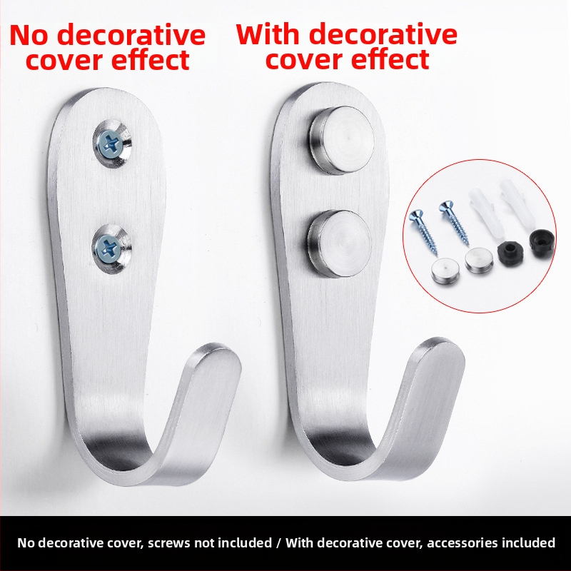 Vešiak na kabát, hrubá nehrdzavejúca oceľ, jednoduchý háčik, model 1179, povrchová úprava: drôtový ťah, do kúpeľne