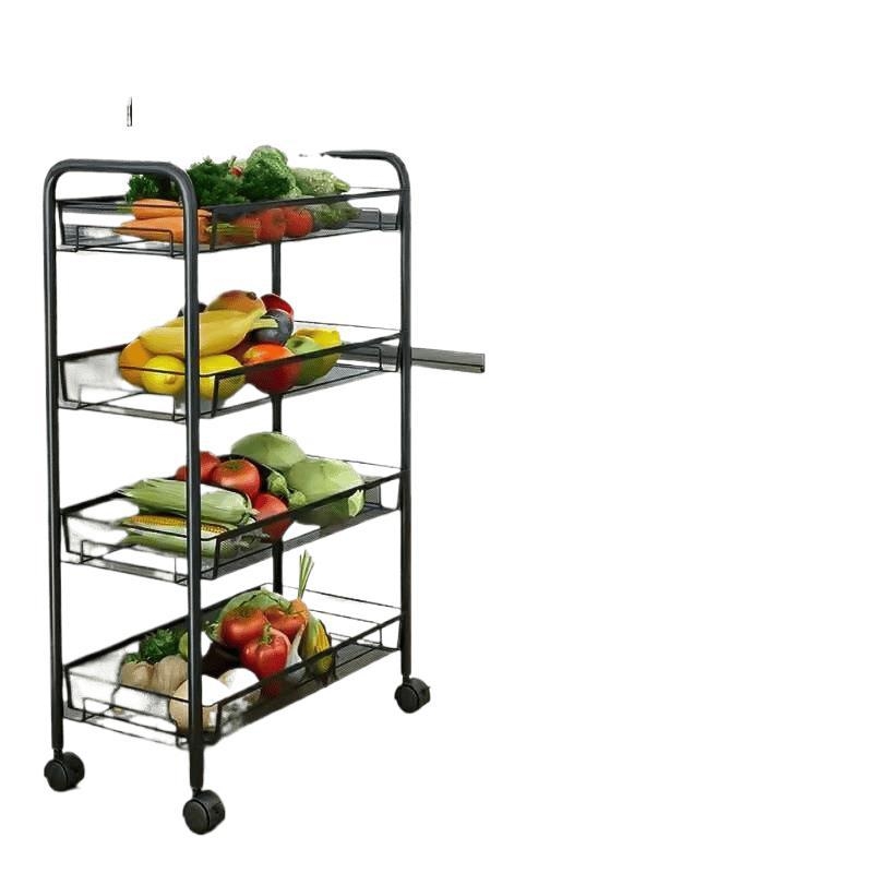 Sešas līmeņu nerūsējošā tērauda mobilais uzglabāšanas plaukts ar riteņiem, grīdā stāvošs, piemērots virtuvei un guļamistabai (6 līmeņi; nerūsējošs tērauds; riteņi)