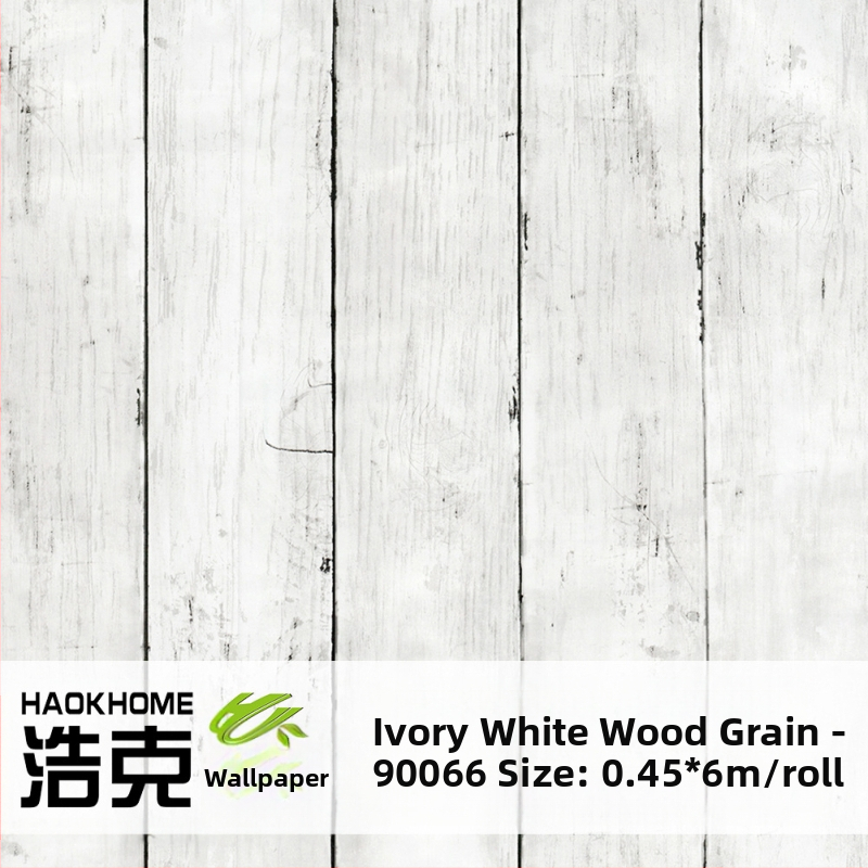 HAOKHOME/Hulk pašlīmējamā PVC tapete ar koka graudu tekstūru, retro stils, trīslāņu konstrukcija