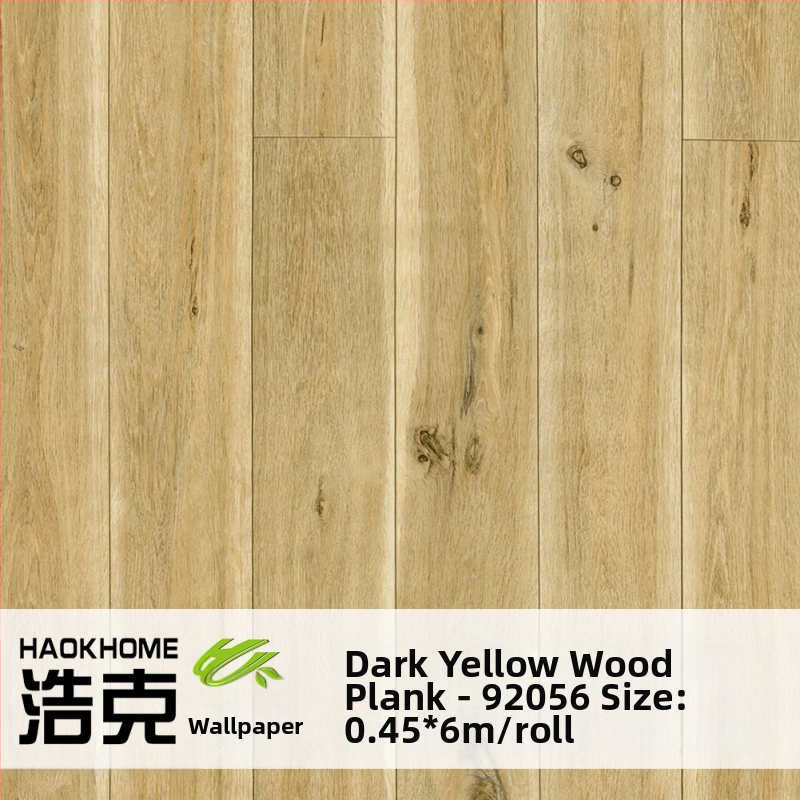 HAOKHOME/Hulk pašlīmējamā PVC tapete ar koka graudu tekstūru, retro stils, trīslāņu konstrukcija