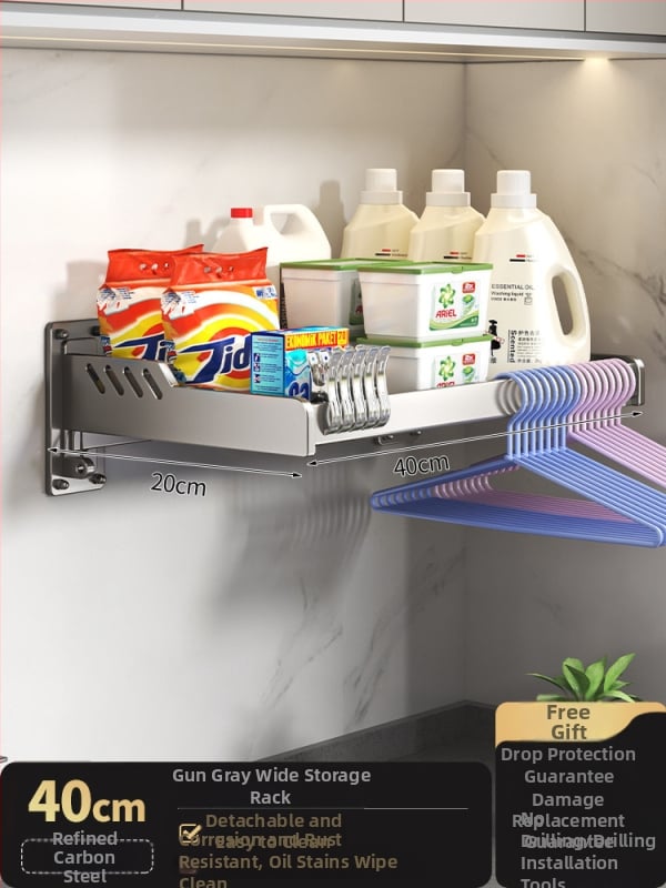 Veļas mašīnas uzglabāšanas plaukts, vienlīmeņa, 10 kg slodze, moderns minimālisma stils, jauns 2024. modelis