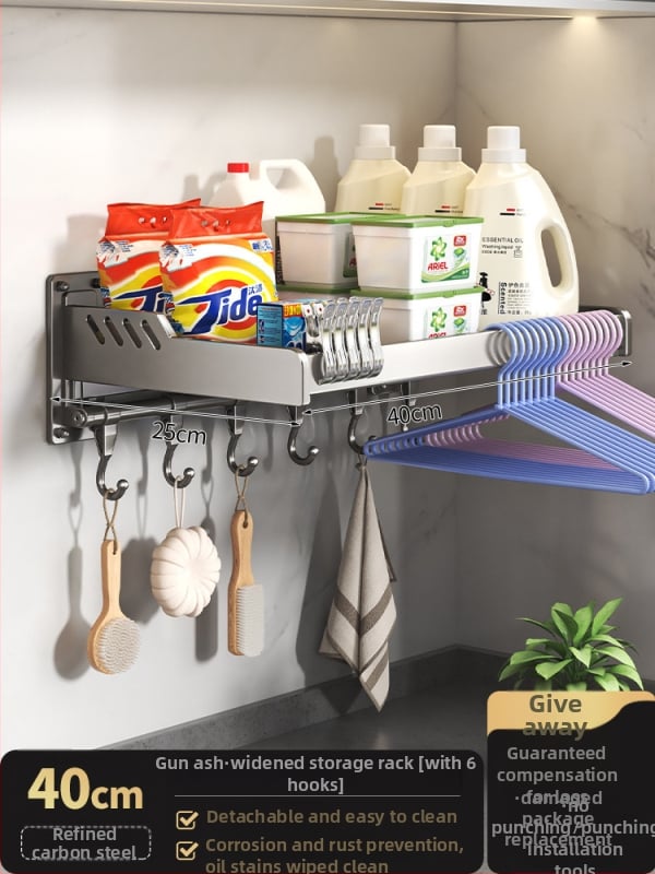 Veļas mašīnas uzglabāšanas plaukts, vienlīmeņa, 10 kg slodze, moderns minimālisma stils, jauns 2024. modelis