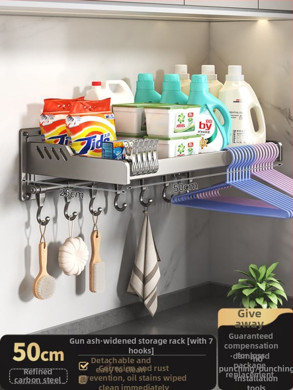 Veļas mašīnas uzglabāšanas plaukts, vienlīmeņa, 10 kg slodze, moderns minimālisma stils, jauns 2024. modelis