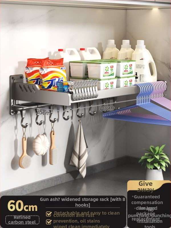 Veļas mašīnas uzglabāšanas plaukts, vienlīmeņa, 10 kg slodze, moderns minimālisma stils, jauns 2024. modelis