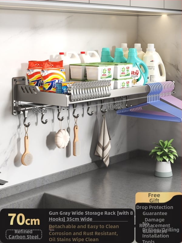 Veļas mašīnas uzglabāšanas plaukts, vienlīmeņa, 10 kg slodze, moderns minimālisma stils, jauns 2024. modelis