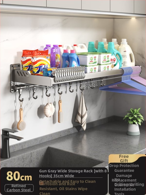 Veļas mašīnas uzglabāšanas plaukts, vienlīmeņa, 10 kg slodze, moderns minimālisma stils, jauns 2024. modelis