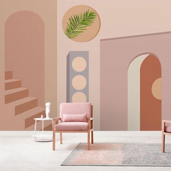 Sienas tapete ar ģeometrisku rakstu, daudzslāņaina, zīda materiāls, ūdensizturīgs, premium klases