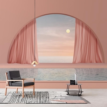 Sienas tapete ar ģeometrisku rakstu, daudzslāņaina, zīda materiāls, ūdensizturīgs, premium klases