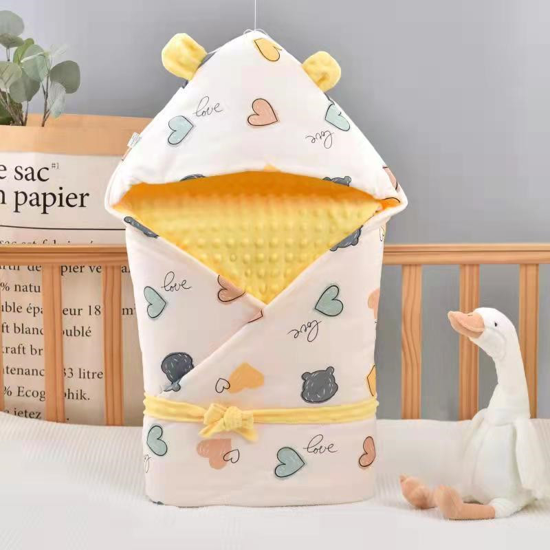 Deka za grljenje za novorođenče, od 100% pamuka, punjenje poliester-pamuk, uzorak životinja.