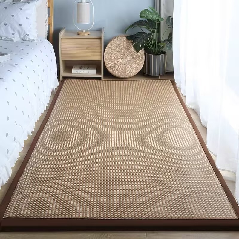 Tatami stil prostirka od slame, kvadratnog oblika, prugastog uzorka, ručno pletena, čišćenje brisanjem; pogodna za radnu sobu, balkon i ostale prostore