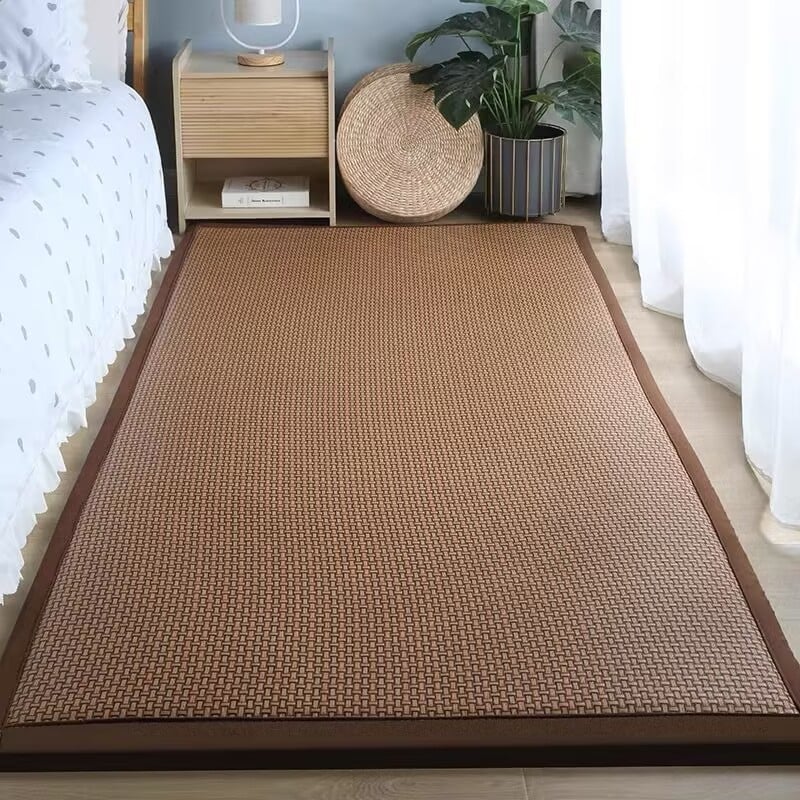 Tatami stil prostirka od slame, kvadratnog oblika, prugastog uzorka, ručno pletena, čišćenje brisanjem; pogodna za radnu sobu, balkon i ostale prostore