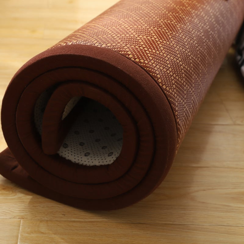 Tatami stil prostirka od slame, kvadratnog oblika, prugastog uzorka, ručno pletena, čišćenje brisanjem; pogodna za radnu sobu, balkon i ostale prostore