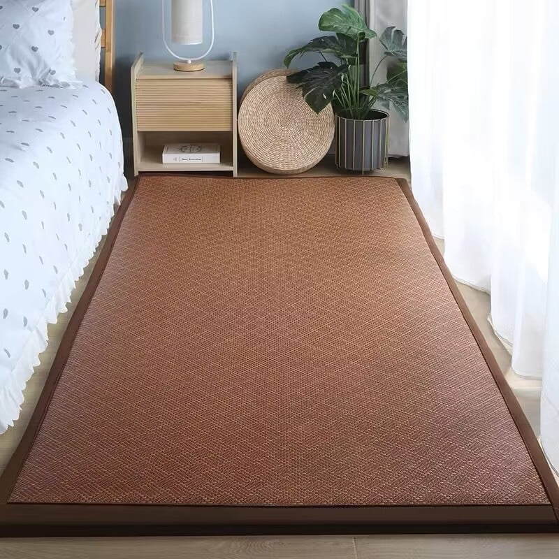 Tatami stil prostirka od slame, kvadratnog oblika, prugastog uzorka, ručno pletena, čišćenje brisanjem; pogodna za radnu sobu, balkon i ostale prostore