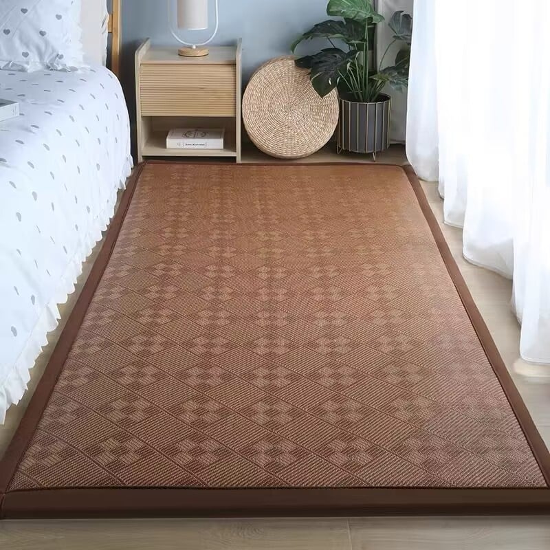 Tatami stil prostirka od slame, kvadratnog oblika, prugastog uzorka, ručno pletena, čišćenje brisanjem; pogodna za radnu sobu, balkon i ostale prostore