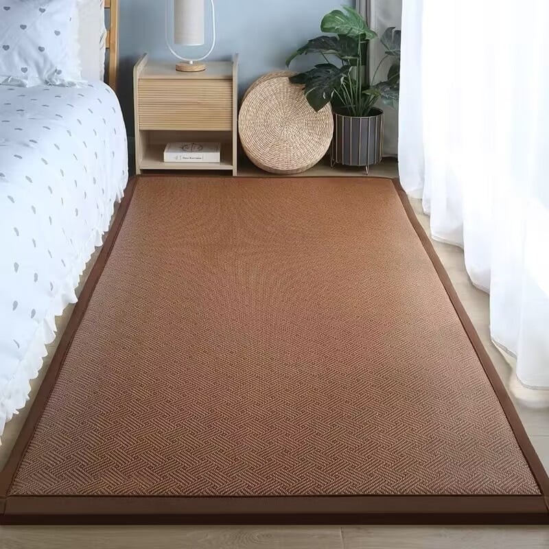 Tatami stil prostirka od slame, kvadratnog oblika, prugastog uzorka, ručno pletena, čišćenje brisanjem; pogodna za radnu sobu, balkon i ostale prostore