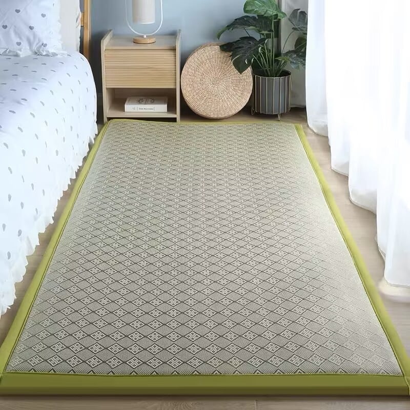 Tatami stil prostirka od slame, kvadratnog oblika, prugastog uzorka, ručno pletena, čišćenje brisanjem; pogodna za radnu sobu, balkon i ostale prostore