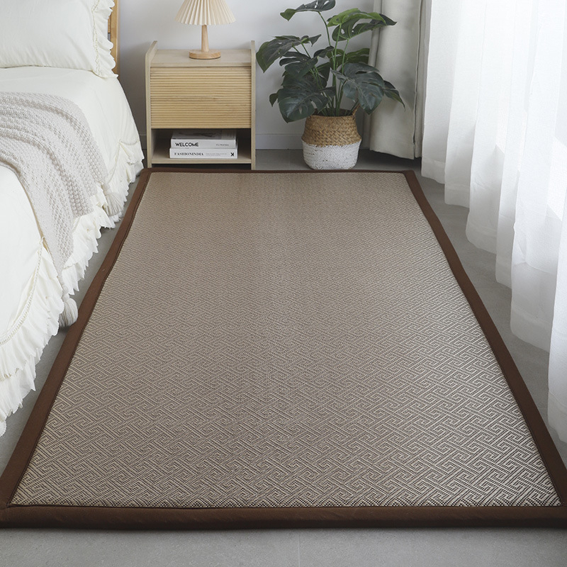 Tatami stil prostirka od slame, kvadratnog oblika, prugastog uzorka, ručno pletena, čišćenje brisanjem; pogodna za radnu sobu, balkon i ostale prostore