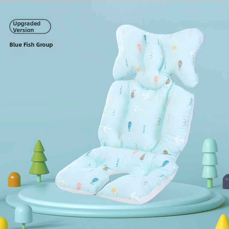 Podložka do sedačky kočíka - bavlna, prispôsobiteľná, vhodná pre deti 0-1 rokov (Materiál: Bavlna; Vek: 0-1 rokov; Prispôsobiteľnosť: Áno)