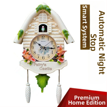 Karikatūras stila sienas pulkstenis ar Eiropas stila dizainu dzīvojamā istabā, ar lecamu sekundes kustību, ar bateriju darbību, safīra korpuss un kvarca stikla ciparnīca