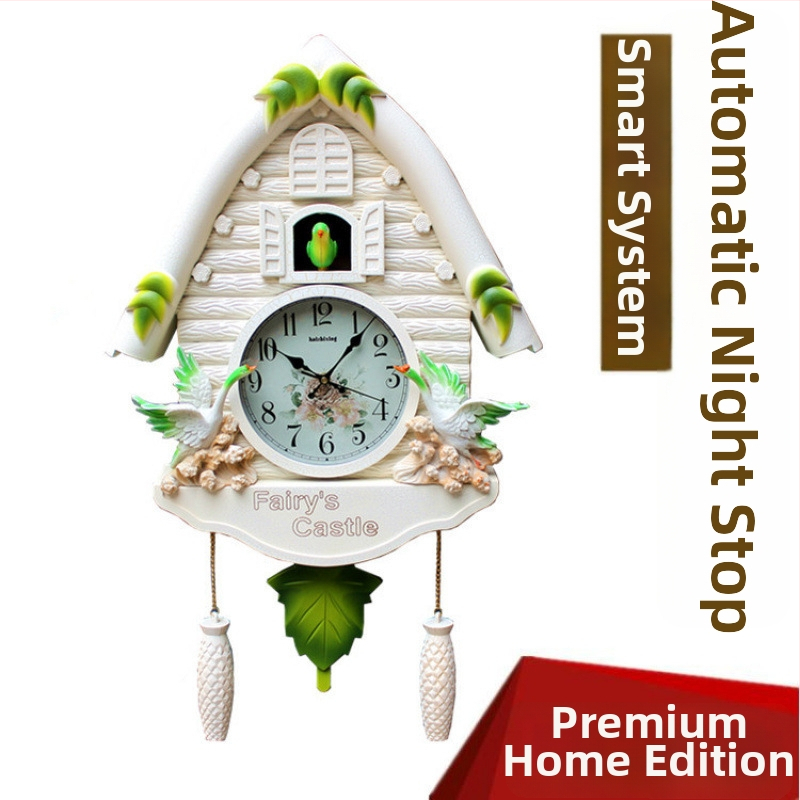 Karikatūras stila sienas pulkstenis ar Eiropas stila dizainu dzīvojamā istabā, ar lecamu sekundes kustību, ar bateriju darbību, safīra korpuss un kvarca stikla ciparnīca